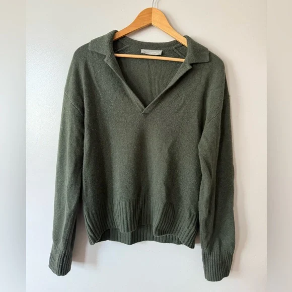Everlane Dark Green Recycled Cashmere Sweater - Picture 1 of 4
